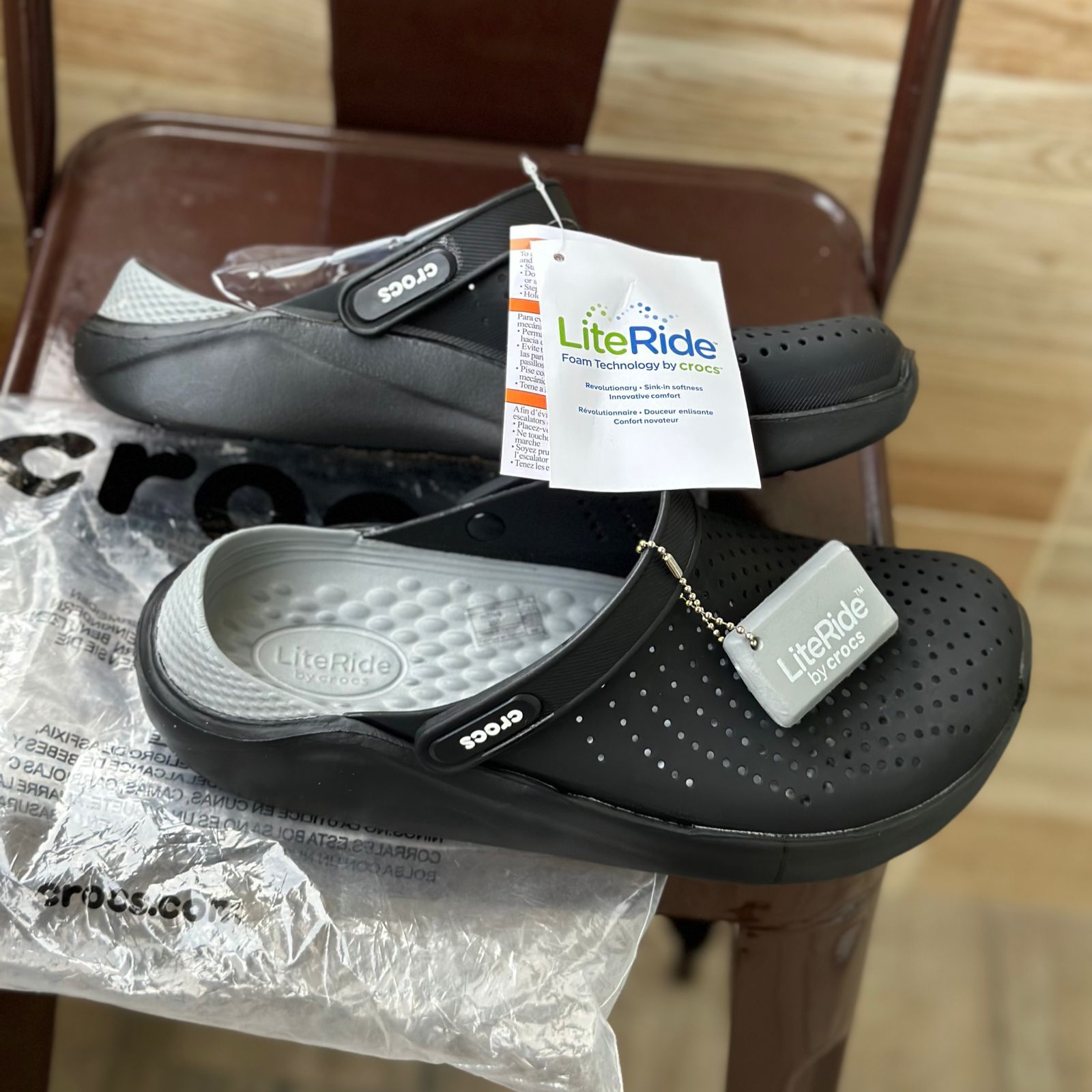 Buy first copy Crocs literide 180 grey black - Image 3