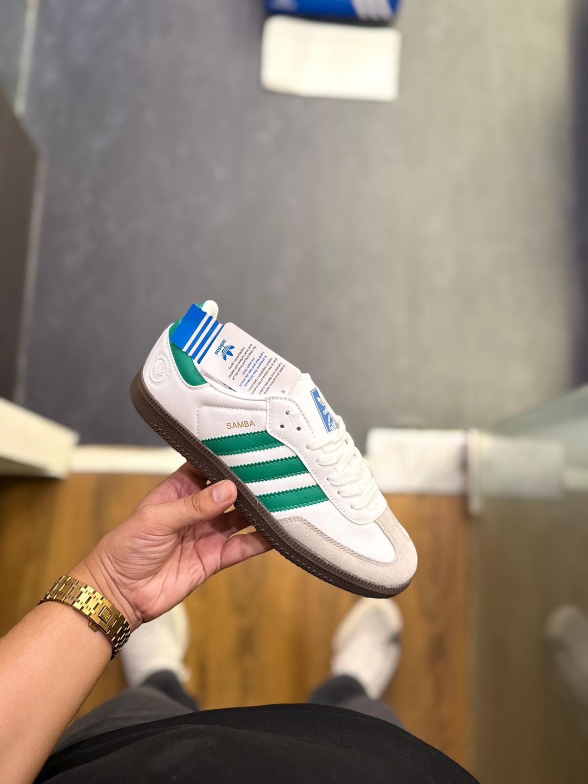 Adidas Originals Samba First Copy Shoes — White Green | COD India - Image 2